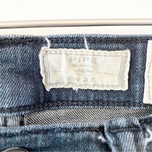 ALLSAINTS Black Pipe Slim Fit Jeans Low Rise - Picture 9 of 9